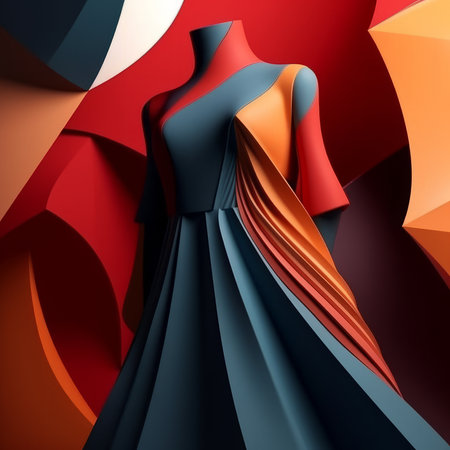Fashion and Fabric Theme 3D Abstract Backgroundの素材