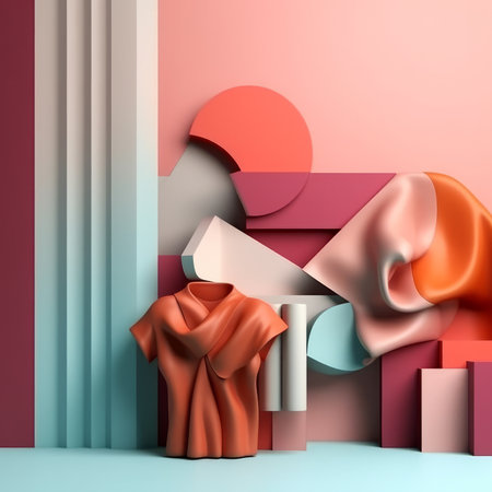 Fashion and Fabric Theme 3D Abstract Backgroundの素材