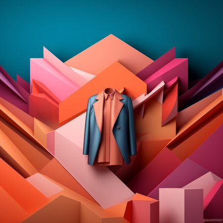 Fashion and Fabric Theme 3D Abstract Backgroundの素材