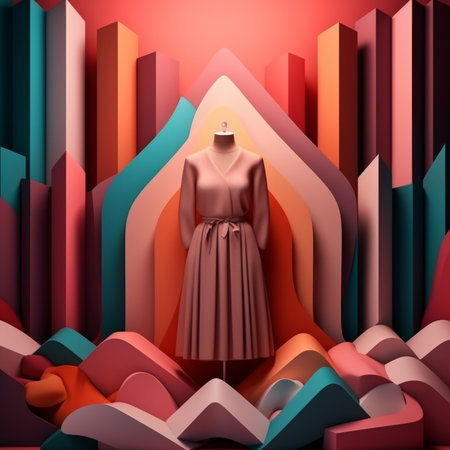Fashion and Fabric Theme 3D Abstract Backgroundの素材