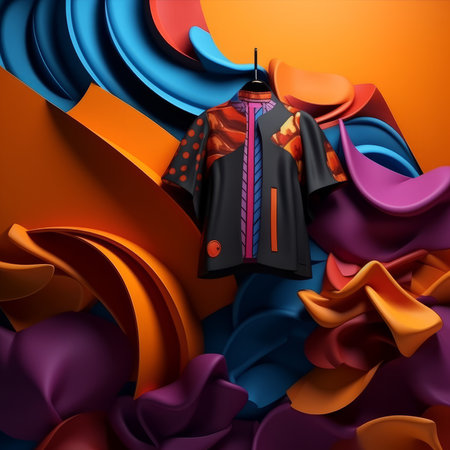 Fashion and Fabric Theme 3D Abstract Backgroundの素材