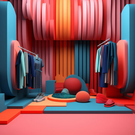 Fashion and Fabric Theme 3D Abstract Backgroundの素材