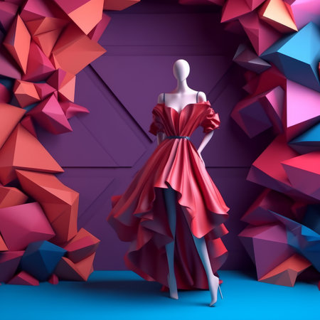 Fashion and Fabric Theme 3D Abstract Backgroundの素材