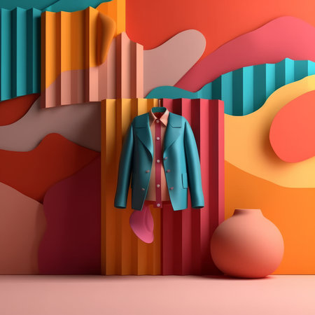 Fashion and Fabric Theme 3D Abstract Backgroundの素材