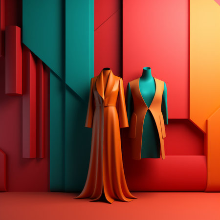 Fashion and Fabric Theme 3D Abstract Backgroundの素材