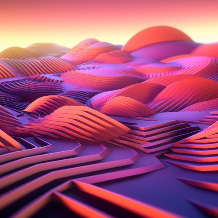 Glowing Tropical Themed 3D Abstract Backgroundの素材