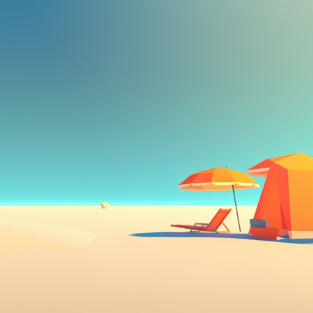 Minimalist Abstract Summer Theme Landscape Backgroundの素材