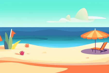 Minimalist Abstract Summer Theme Landscape Backgroundの素材