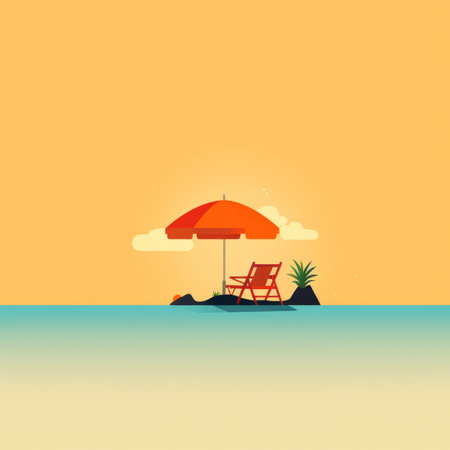 Minimalist Abstract Summer Theme Landscape Backgroundの素材