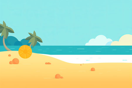 Minimalist Abstract Summer Theme Landscape Backgroundの素材