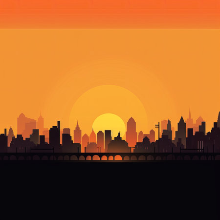 Sunset City Minimalist Backgroundの素材