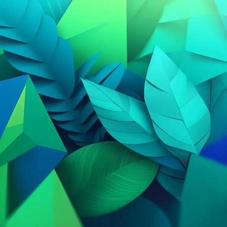 Blue and Green 3D Summer Abstract Backgroundの素材