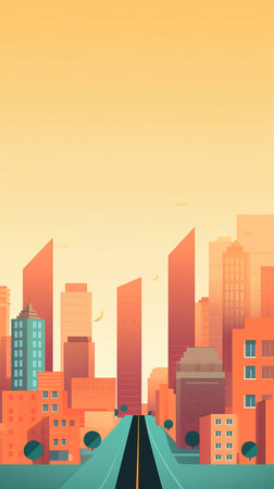 Sunset City Minimalist Backgroundの素材