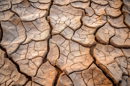 Closeup of Dry Cracked Desert Dirtの素材