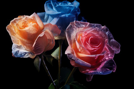 VIbrant Multicolored Roses Texture Backgroundの素材