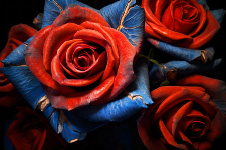 VIbrant Multicolored Roses Texture Backgroundの素材