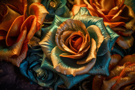 VIbrant Multicolored Roses Texture Backgroundの素材