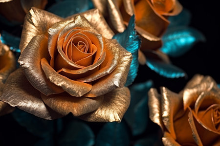 Golden Roses Texture Backgroudの素材