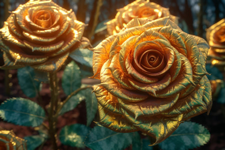 Golden Roses Texture Backgroudの素材
