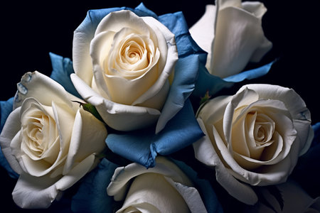 White and Blue Roses Texture Backgroundの素材