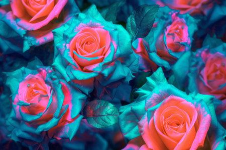 Blue and Pink Roses Texture Backgroundの素材