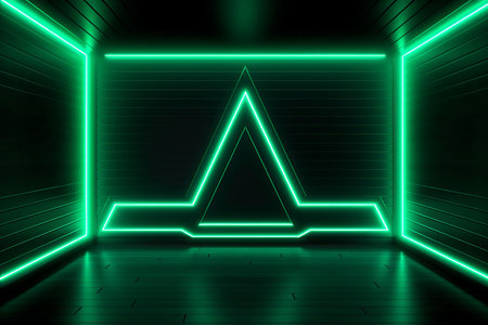 Sleek Modern Geometric Glowing Shapes Outline Backgroundの素材