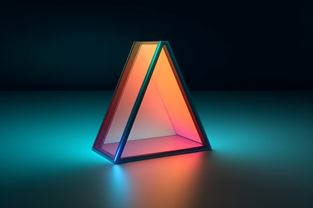 Sleek Modern Geometric Glowing Shapes Outline Backgroundの素材