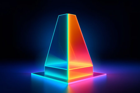 Sleek Modern Geometric Glowing Shapes Outline Backgroundの素材