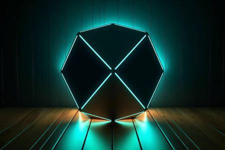 Sleek Modern Geometric Glowing Shapes Outline Backgroundの素材