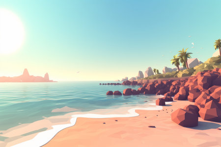 Low-Poly Summer Beachscapeの素材