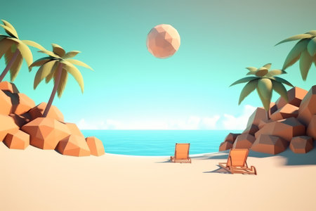 Low-Poly Tropical Beachscapeの素材