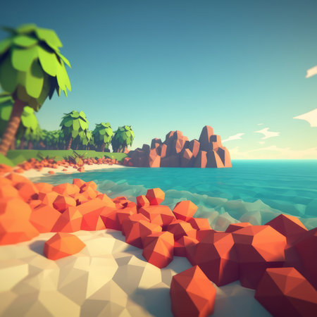 Low-Poly Tropical Beachscapeの素材