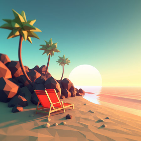 Low-Poly Summer Beachscapeの素材