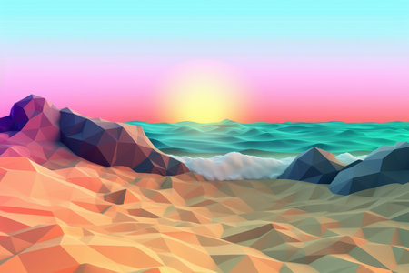 Low-Poly Summer Beachscapeの素材