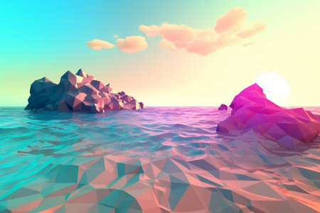 Low-Poly Summer Beachscapeの素材