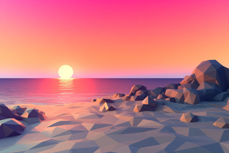 Low-Poly Summer Beachscapeの素材