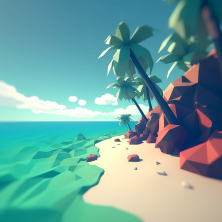 Low-Poly Summer Beachscapeの素材