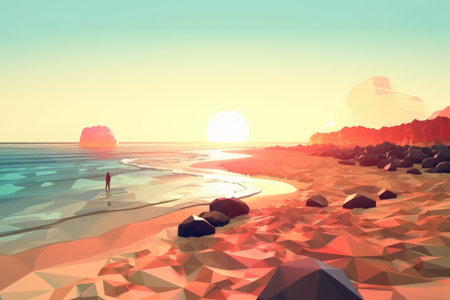 Low-Poly Summer Beachscapeの素材