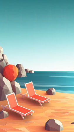 Low-Poly Summer Beachscapeの素材