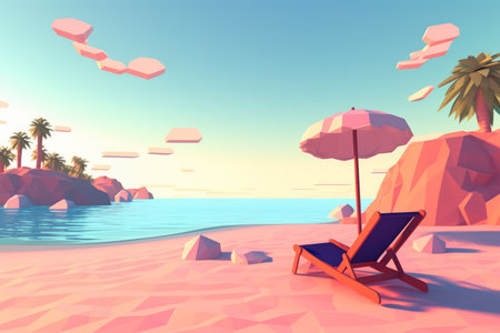Low-Poly Summer Beachscapeの素材
