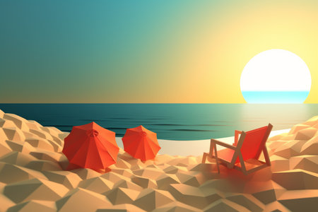 Low-Poly Summer Beachscapeの素材
