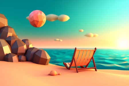 Low-Poly Summer Beachscapeの素材