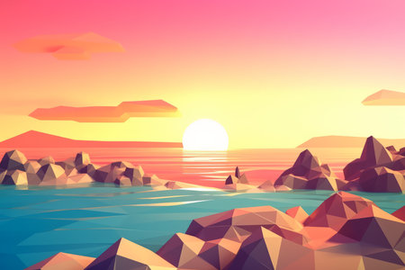 Low-Poly Summer Beachscapeの素材