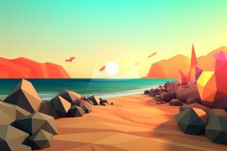 Low-Poly Summer Beachscapeの素材