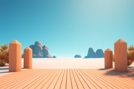 3D Render Beachscape Backgroundの素材