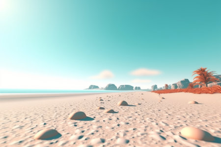 3D Render Beachscape Backgroundの素材