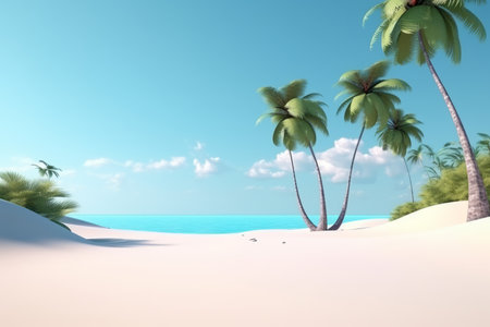 3D Render Beachscape Backgroundの素材