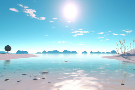 3D Render Beachscape Backgroundの素材