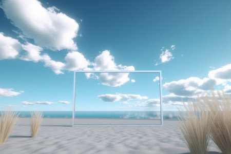 3D Render Beachscape Backgroundの素材