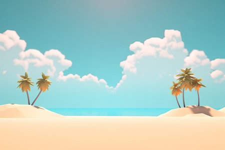 3D Render Beachscape Backgroundの素材